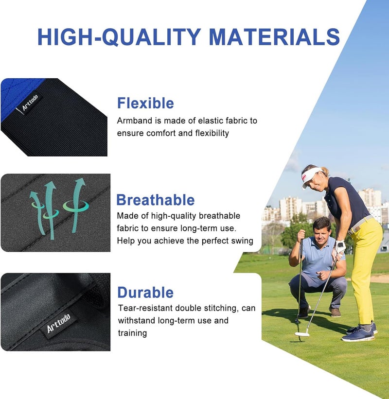 Arttodo Golf Training Kit with Arm Band & Wrist Strap, Golf Swing Training Aid to Correct Wrist Angle and Develop Muscle Memory for Beginner Golfers - Image 5